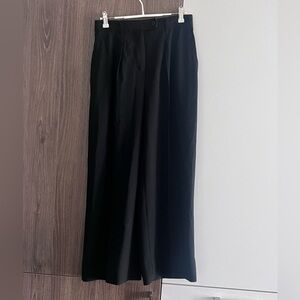 BABATON Aritzia High Rise Wide Leg Cropped Black Trousers